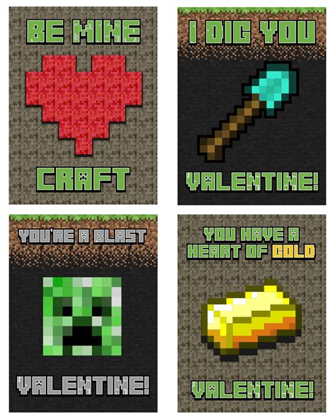 Minecraft Valentine Free Printable NeverDoneWithFun