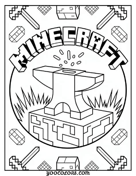 Minecraft Anvil Coloring Pages