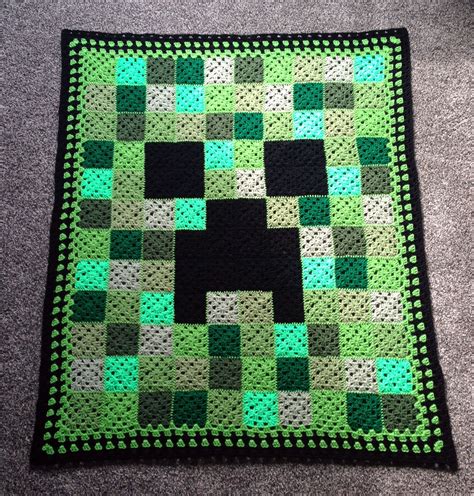 Minecraft Creeper Blanket Crochet Pattern