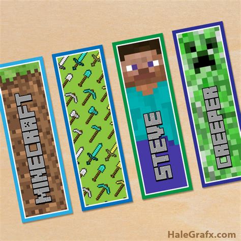 Minecraft Free Printable Bookmarks