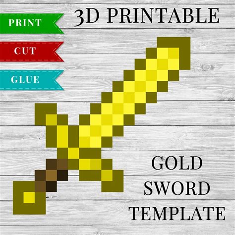 Minecraft Golden Sword Printable