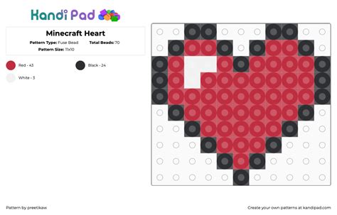 Minecraft Heart Fuse Beads