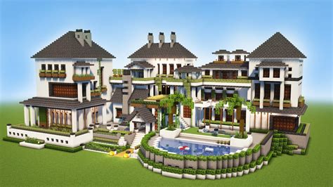 Minecraft Houses Modern Mansion Tutorial