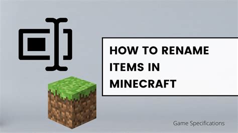 Minecraft How To Rename Items With Commands