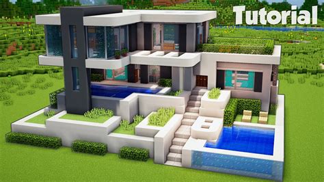 minecraft modern house build tutorial easy