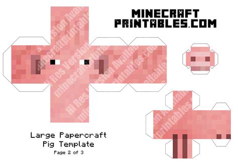 Minecraft Pig Face Template Printable