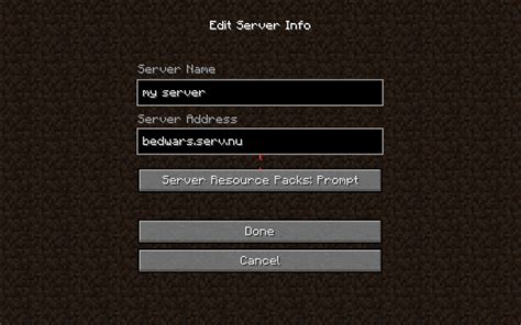 minecraft tlauncher bedwars server ip