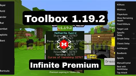 Minecraft Toolbox Infinite Premium 1.18.2
