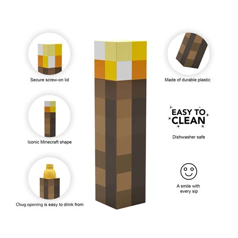 Minecraft Torch Water Bottle - Asda