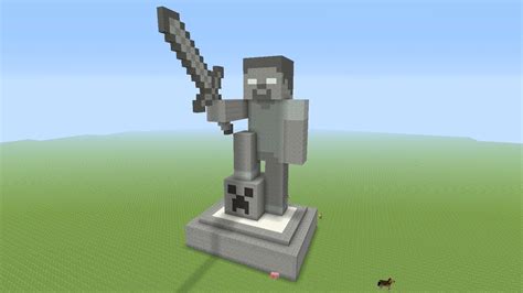 Minecraft Tutorial How To Make A Stone Herobrine Statue