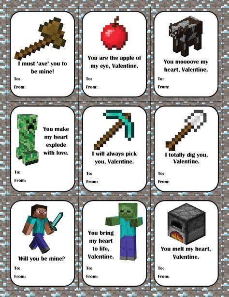 Make a Minecraft Valentine Cards for Your Kid's Classroom Minecraft