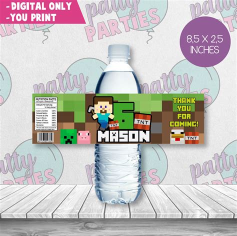 Minecraft Water Label Printable