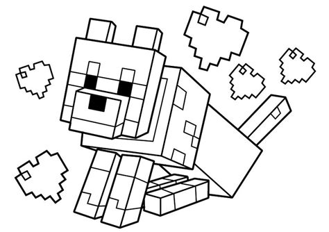 Minecraft Wolf Coloring Sheet