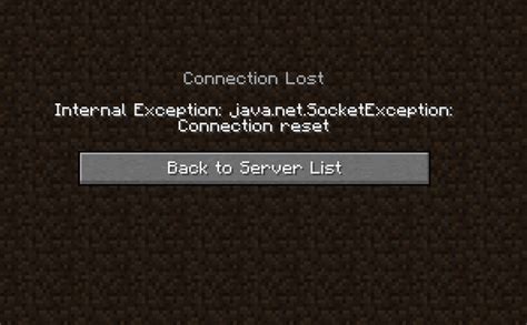 Internal Exception Connection reset error Server Aternos Community
