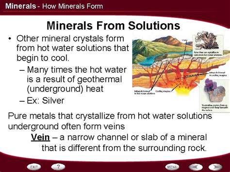 minerals from cool solutions