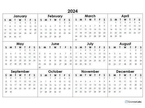 Mini Calender 2024