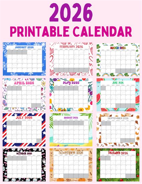 Mini Cute Printable Calenter