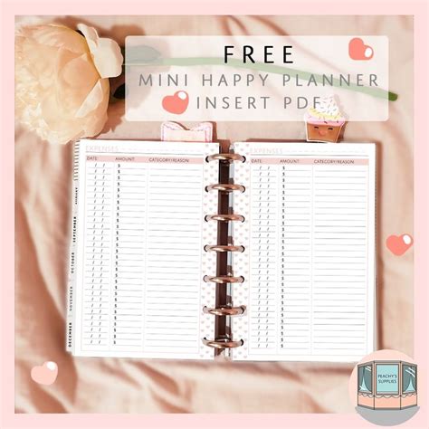 Mini Happy Planner Printable Inserts Size