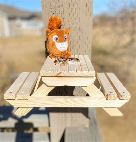 Mini Picnic Table Squirrel Feeder