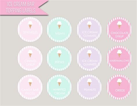 Mini Printable Ice Cream Labels