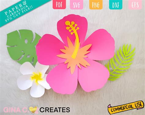 Download mini-hibiscus-flower-template SVG