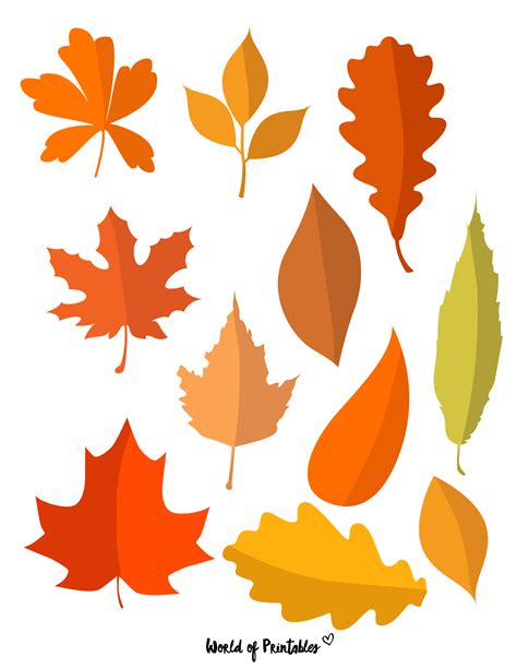 Miniature Fall Leaves Printable