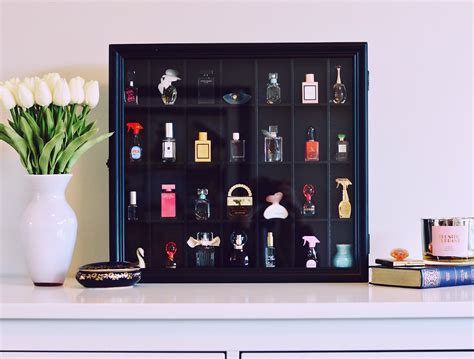 miniature perfume display case