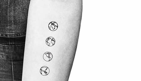 Minimalist Earth Tat Arm Placement Tattoo Designs and