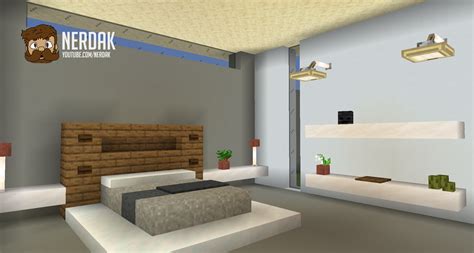 Minimalist and modern bedroom in Minecraft