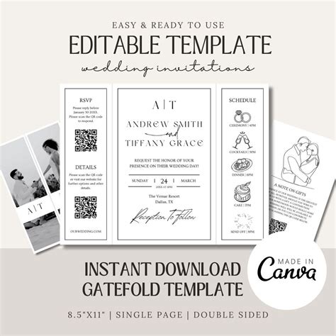 Minimalist Wedding Invitations Canva