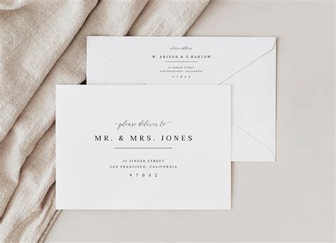 Minimalist Wedding Invitations Envelope