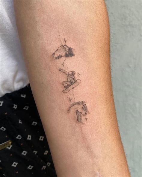 Minimalistic Skiing Tattoo