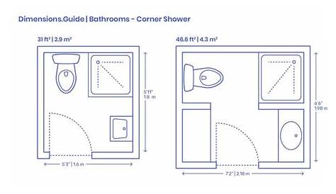 Corner Shower Bathrooms Dimensions & Drawings | Dimensions.Guide