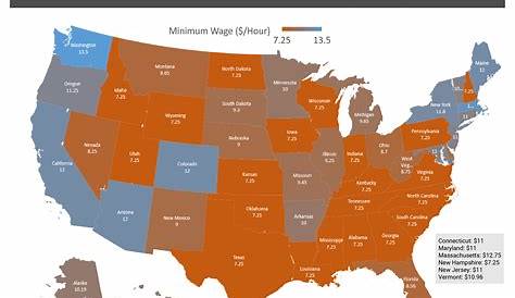 Minimum Wage Map 29 By State Online Around The World