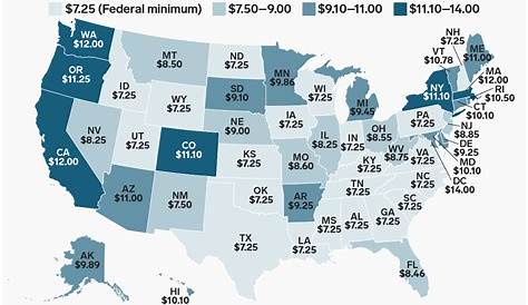 Minimum Wage Usa 2019 MAP By US State Tony Mapped It
