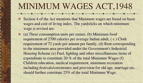 Minimum Wages Act 1948 Notes Bare The ,