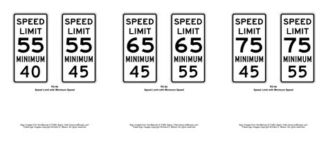 minimum speed signs are designed to