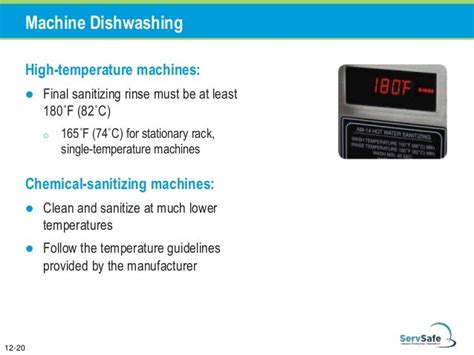 Minimum Temperature Final Rinse Dishwasher