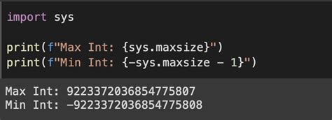 minimum value of int in python
