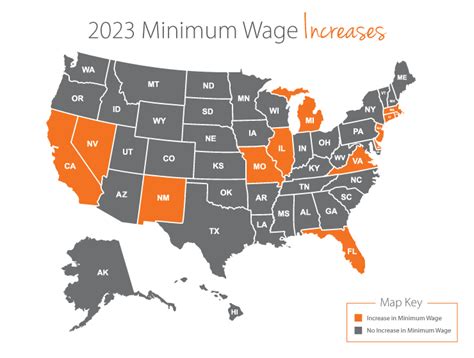minimum wage by state 2023 map