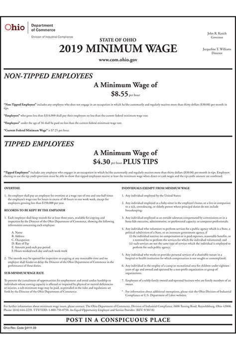 minimum wage in ohio 2019