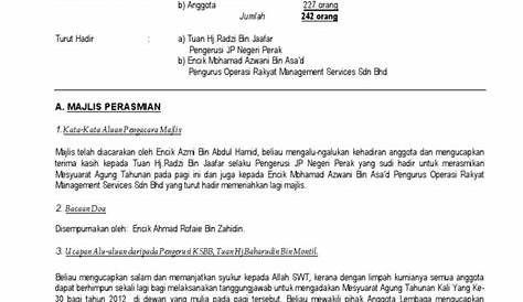 Minit Mesyuarat Agung Permulaan Koperasi | PDF