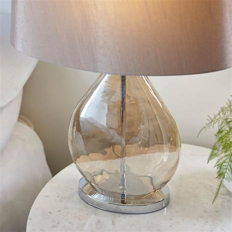 NIC4254 Nicole Black/Gold Glass Traditional Table Lamp with Mink Shade