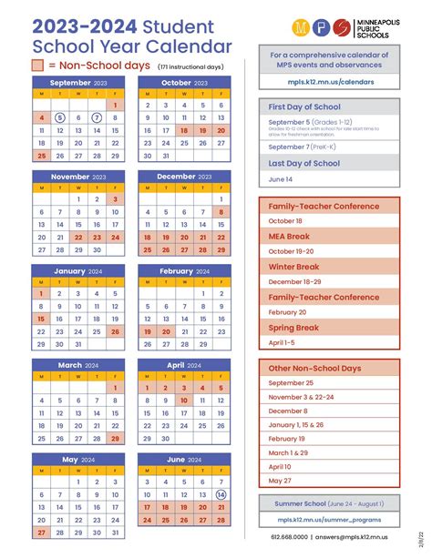 minneapolis public school 2024 calendar