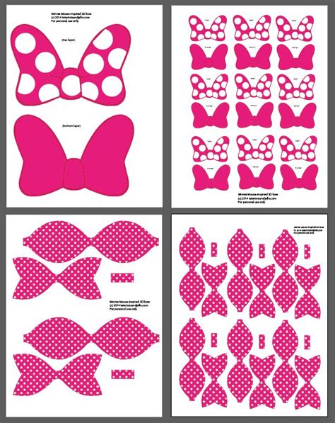 Minnie Mouse Printable Bow Template