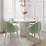 Dining Chairs Set Mint Green Velvet Upholstered Seat with Armrests