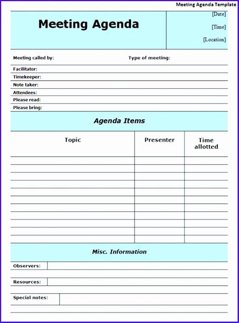 minutes of meeting format excel template
