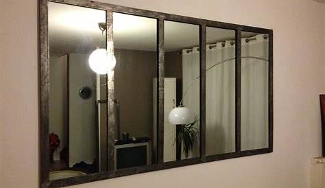 Miroir Atelier Géant Rectangulaire En Métal Noir Decoclico