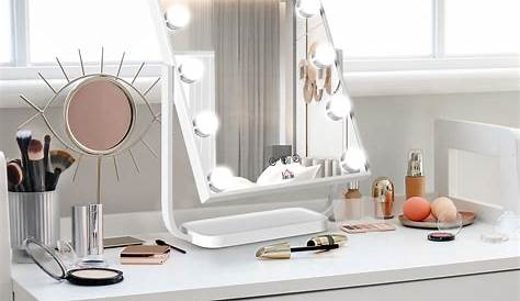 Miroir de maquillage éclairé de table de vanité avec 9