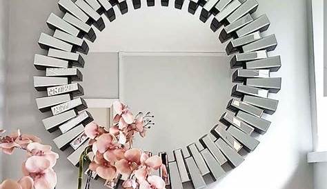 Miroir Mural Rond Design Cadre Métal Et Aluminium Cuivré Pour Déco